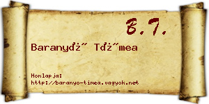 Baranyó Tímea névjegykártya