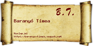 Baranyó Tímea névjegykártya